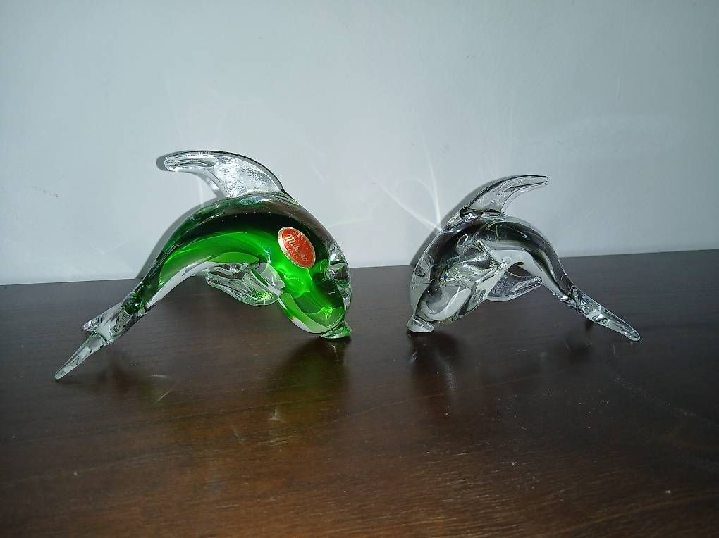 Statuette: Zwei schöne Delphine Glas Murano – Usato da Bäch SZ venduto da Retroandy