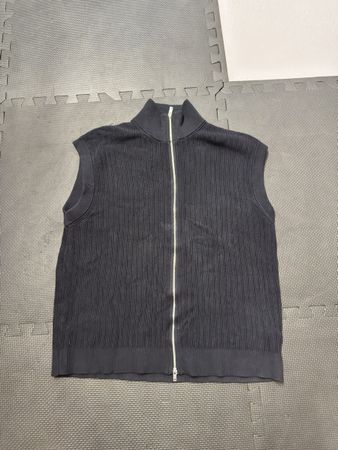 Massimo Dutti Strickweste mit Reissverschluss – Dunkelblau –