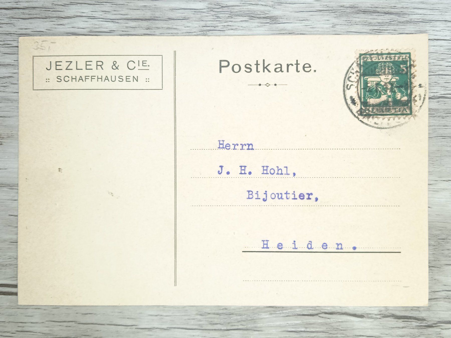 Tutti i francobolli: TR80 Carte Postale + Timbre Suisse 1917 PJ – Usato da Cousset venduto da Patrick_Collections