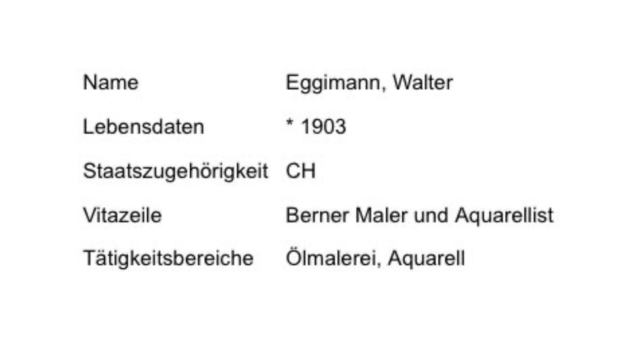 Gemälde: Eggimann Walter (1903-1940) – Gebraucht aus Grosshöchstetten von Perle1951 4