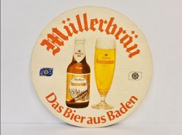 Bierdeckel MÜLLERBRÄU Bier BADEN Untersetzer Vintage Rarität