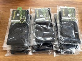 Socken, Bambus, L,  schwarz 42-44; 6 x 3 Paar, Total 18 Paar