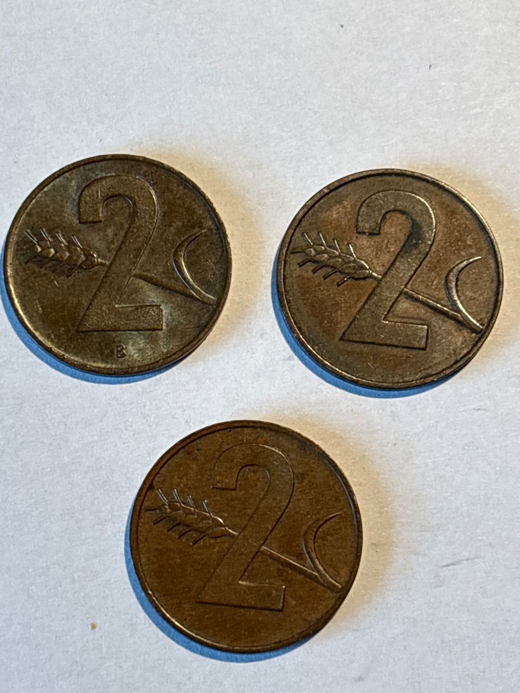 Tutti le monete: 3x 2 Rappen 1968, 1969, 1970 – Usato da Salvenach venduto da Haeseli59 1