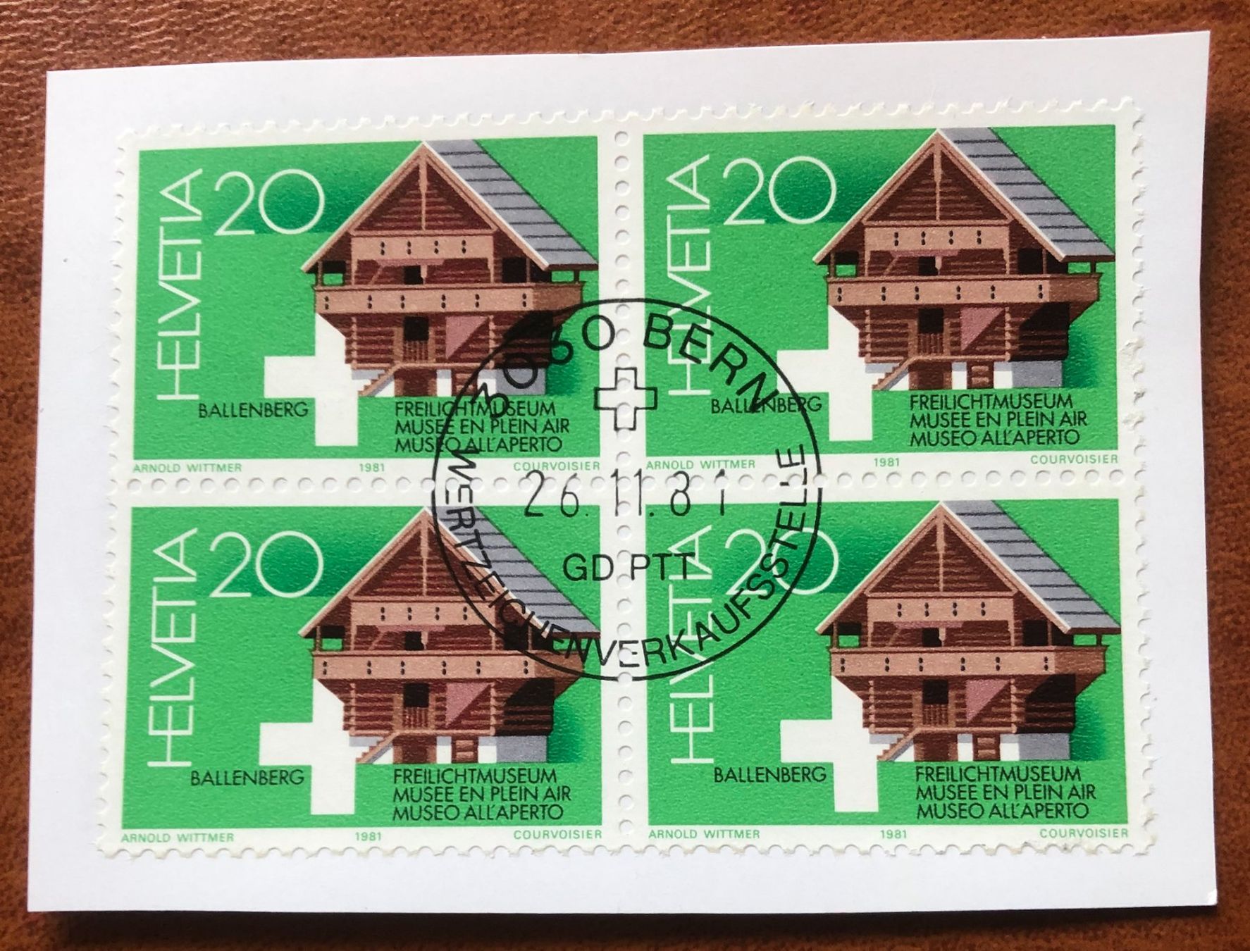 Tutti i francobolli: 4 er Block Nr.649 mit Papier Stempel Bern – Usato da Aarau venduto da Billa007