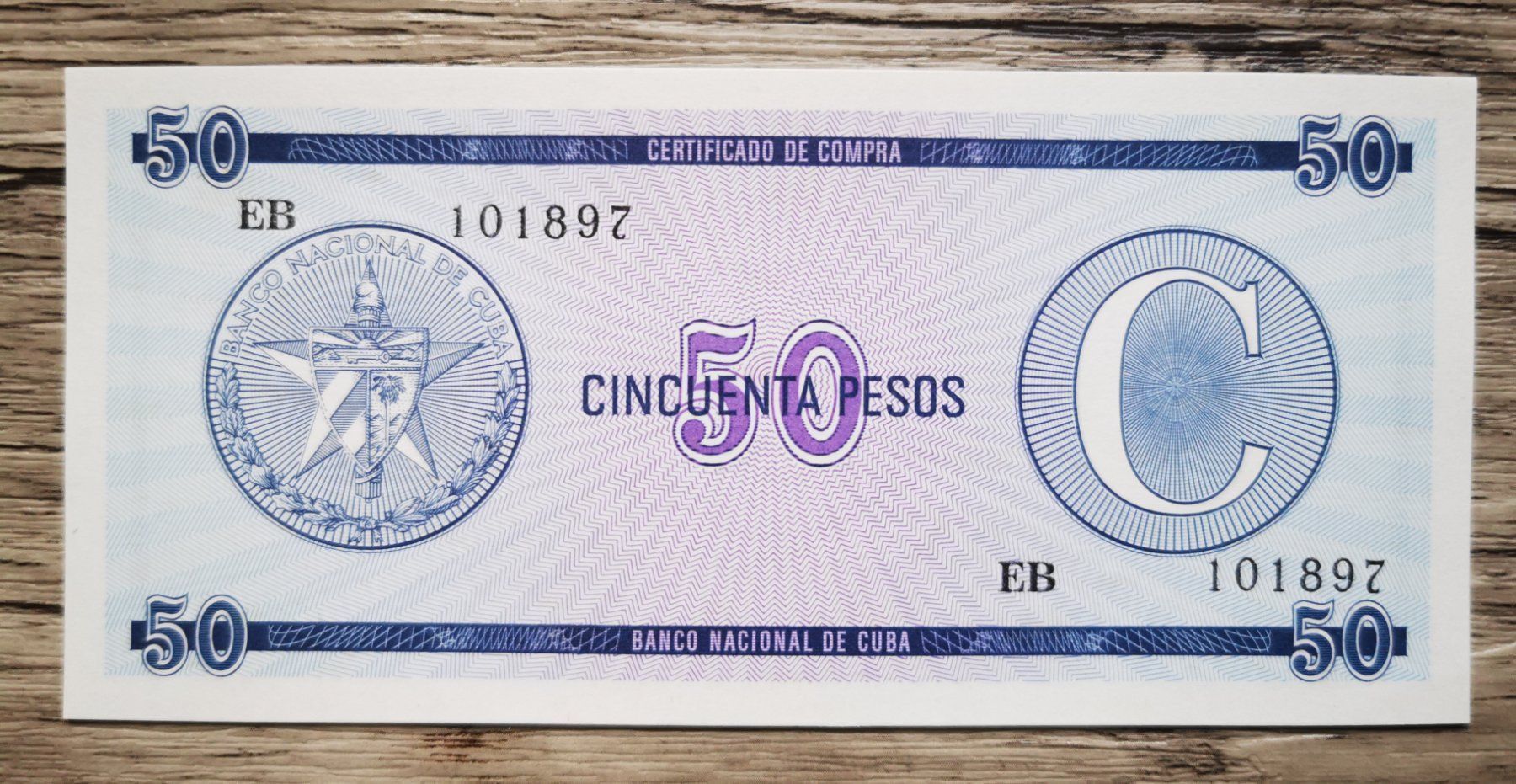 Banconote: Cuba 50 pesos 1985 1985 aUNC – Usato da Cousset venduto da Patricio77