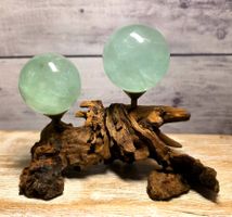 Fluorit Kugeln Set auf Schwemmholz 646g