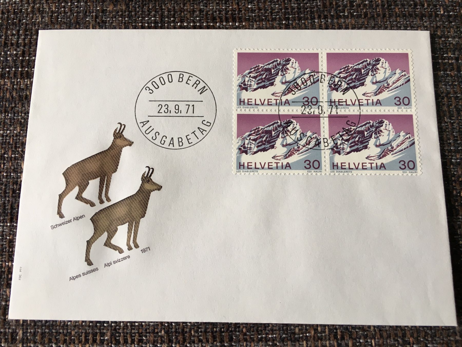 Couverts & Versandtaschen: CH 1971 FDC Ersttagsbrief 3 Stk. – Gebraucht aus holziken von Weston 4