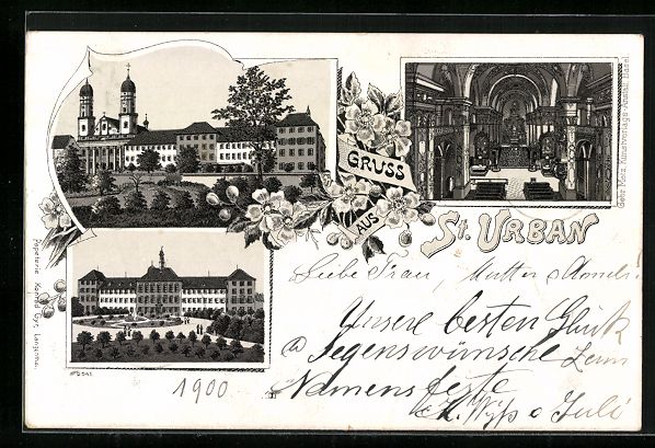 Cartes postales: Lithographie St. Urban, Kirche, Inneres – D'occasion à Berlin par bartko-reher