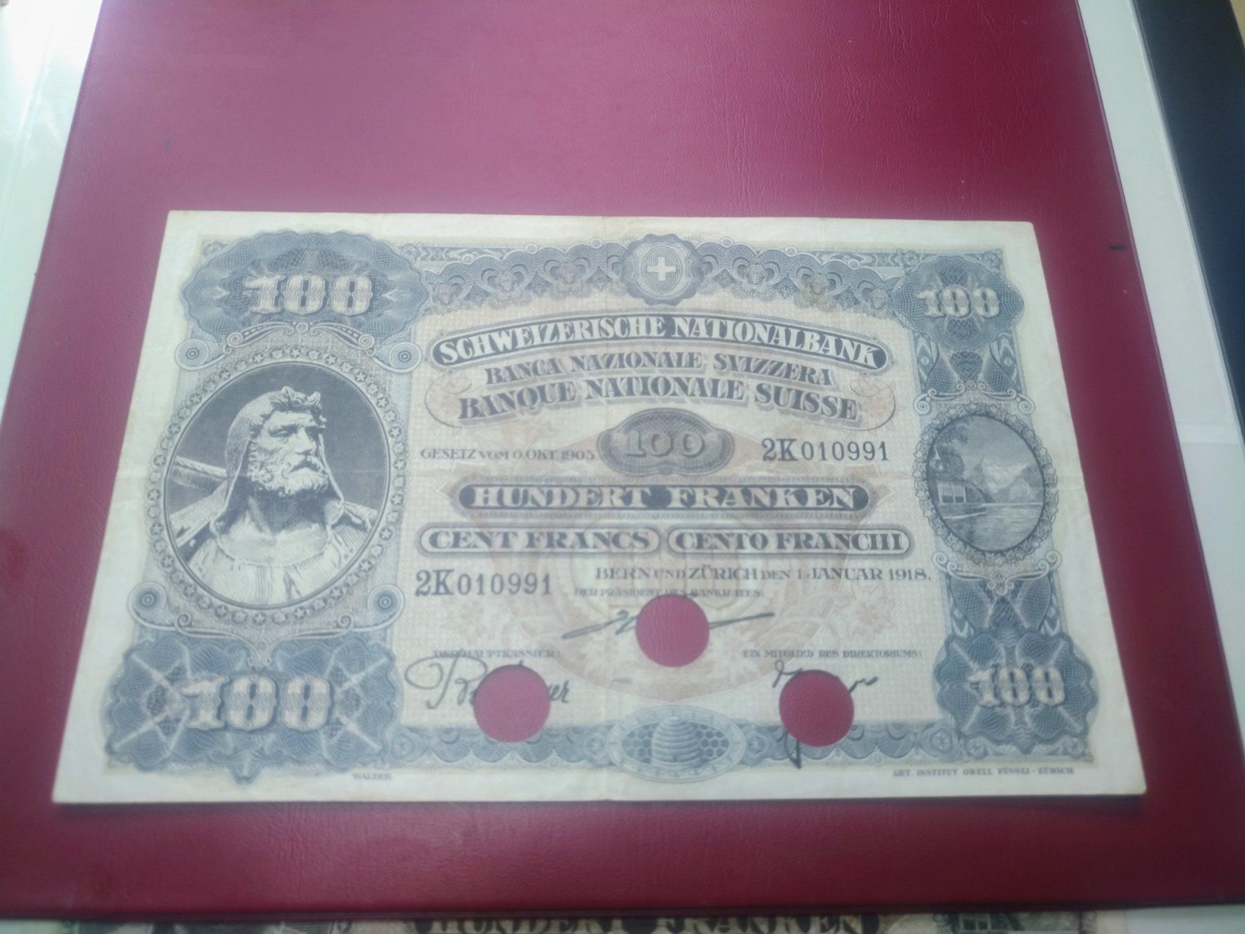 Banknoten: 100 fr 1918 firma JO – Gebraucht aus Cevio von lulina 6