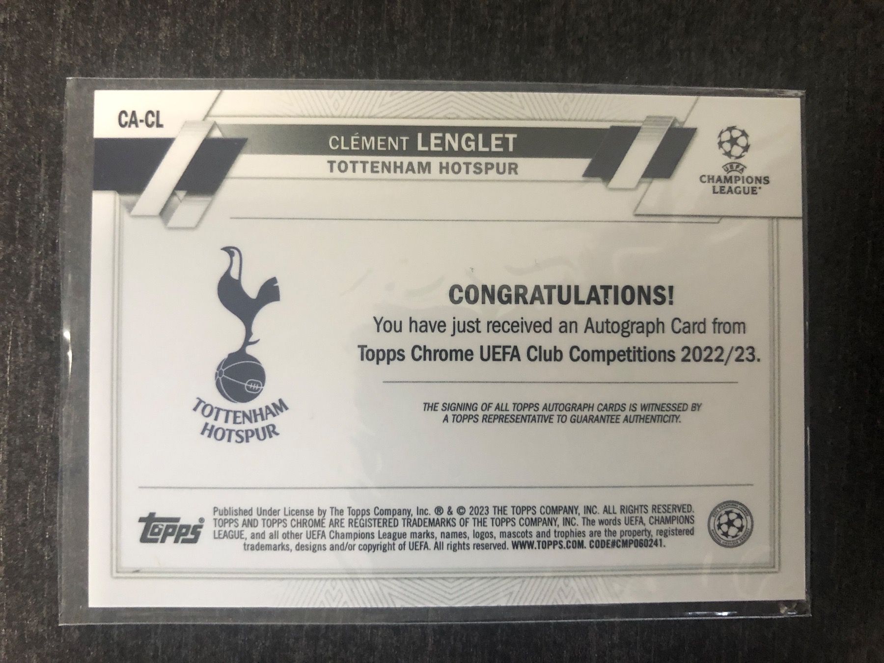 Topps Carte collezionabili: Topps Chrome Clement Lenglet Tottenham Autogramm – Usato da Wangenried venduto da Garagara 1