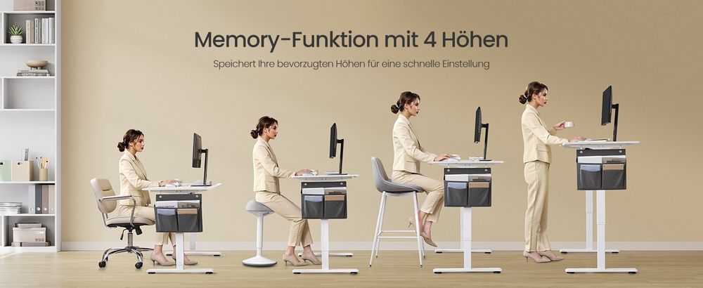 Elektrisch Höhenverstellbarer Schreibtisch FANTOM 160x70cm 8