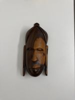 Holzmaske mit Sockel, ethnische Handarbeit, ca. 20 cm