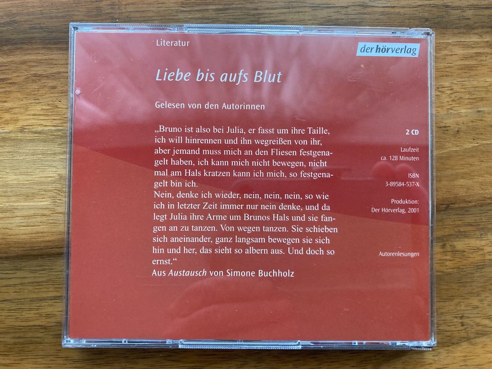 Hörbuch Liebe bis aufs Blut 2 CD&amp;#39;s (Gebraucht) in Subingen für CHF 1 ...