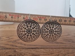Ohrringe rund filigran silberfarbig Modeschmuck