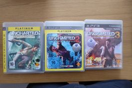 3x PS3 Uncharted Trilogie Trilogy 1 2 3