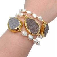 Druzy Quarz Perlen Armband Echt Bracelet Agate Perle Vrai
