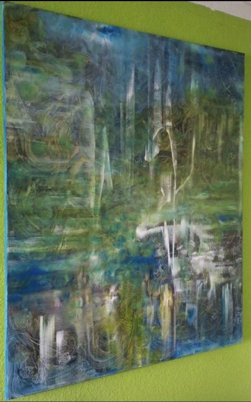 Dipinti: Gemälde "Schwanenlicht" handmade 80×100 – Nuovo (secondo la descrizione) da Riehen venduto da Steinbock1970 1