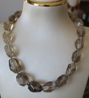 Aus Nachlass MEGA Rauchquarz Kette Collier Edelstein Schmuck