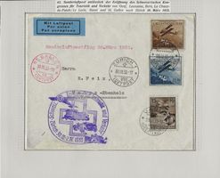 1933 Flugpost Liechtenstein FL Frankatur nur 577 Stück !!!