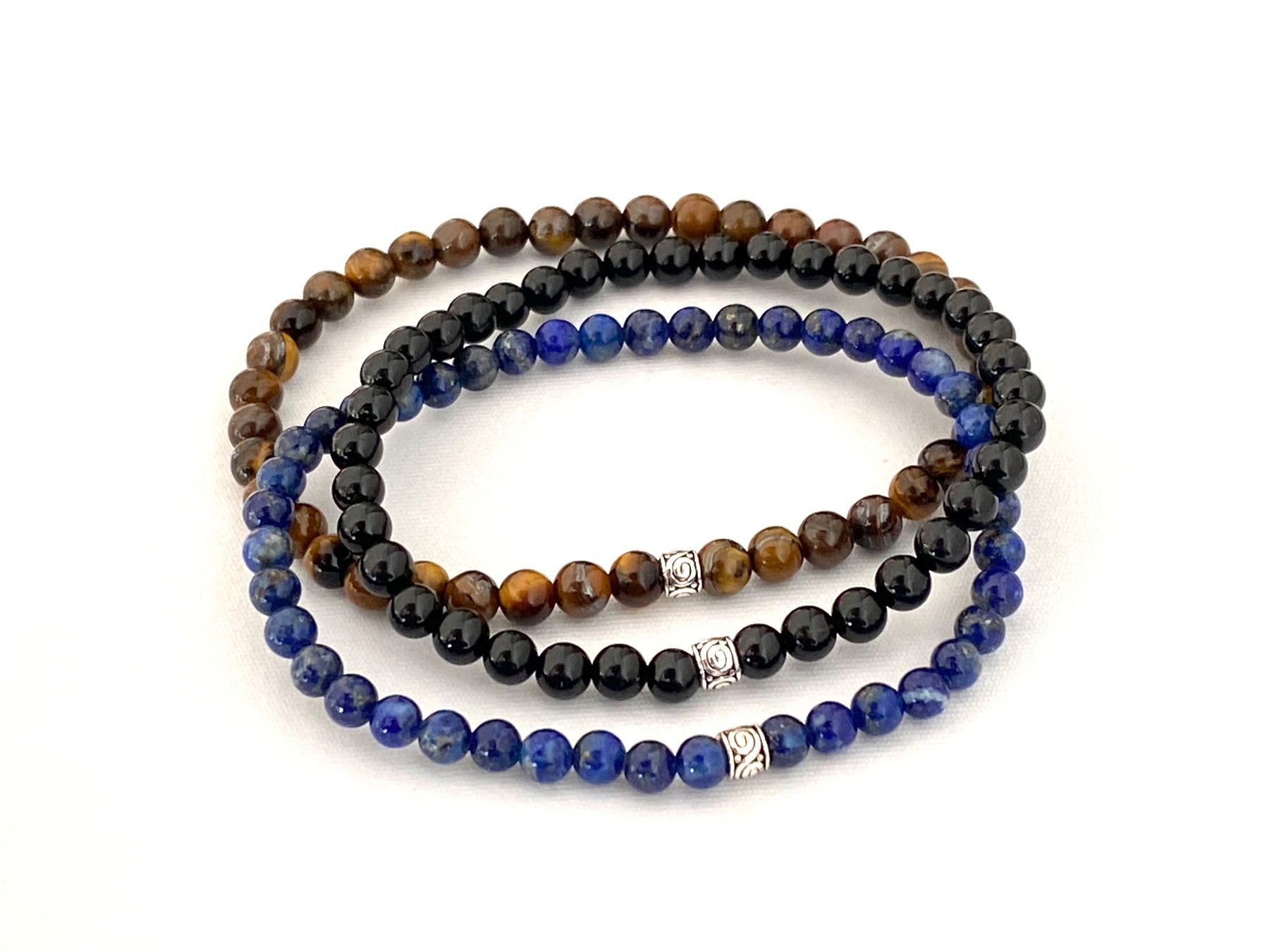 Bracciali & Braccialetti: Edelstein Armband schwarzer Turmalin mit Silber auf Mass – Nuovo e nell'imballaggio originale da Zuzwil SG venduto da Lemliskat 5