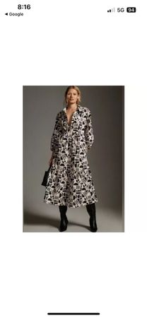 Anthropologie The Bettina Tiered Shirt Dress by Maeve Small