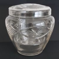 Antike Blumensteckvase, Pique-fleur Vase mit Glaseinsatz