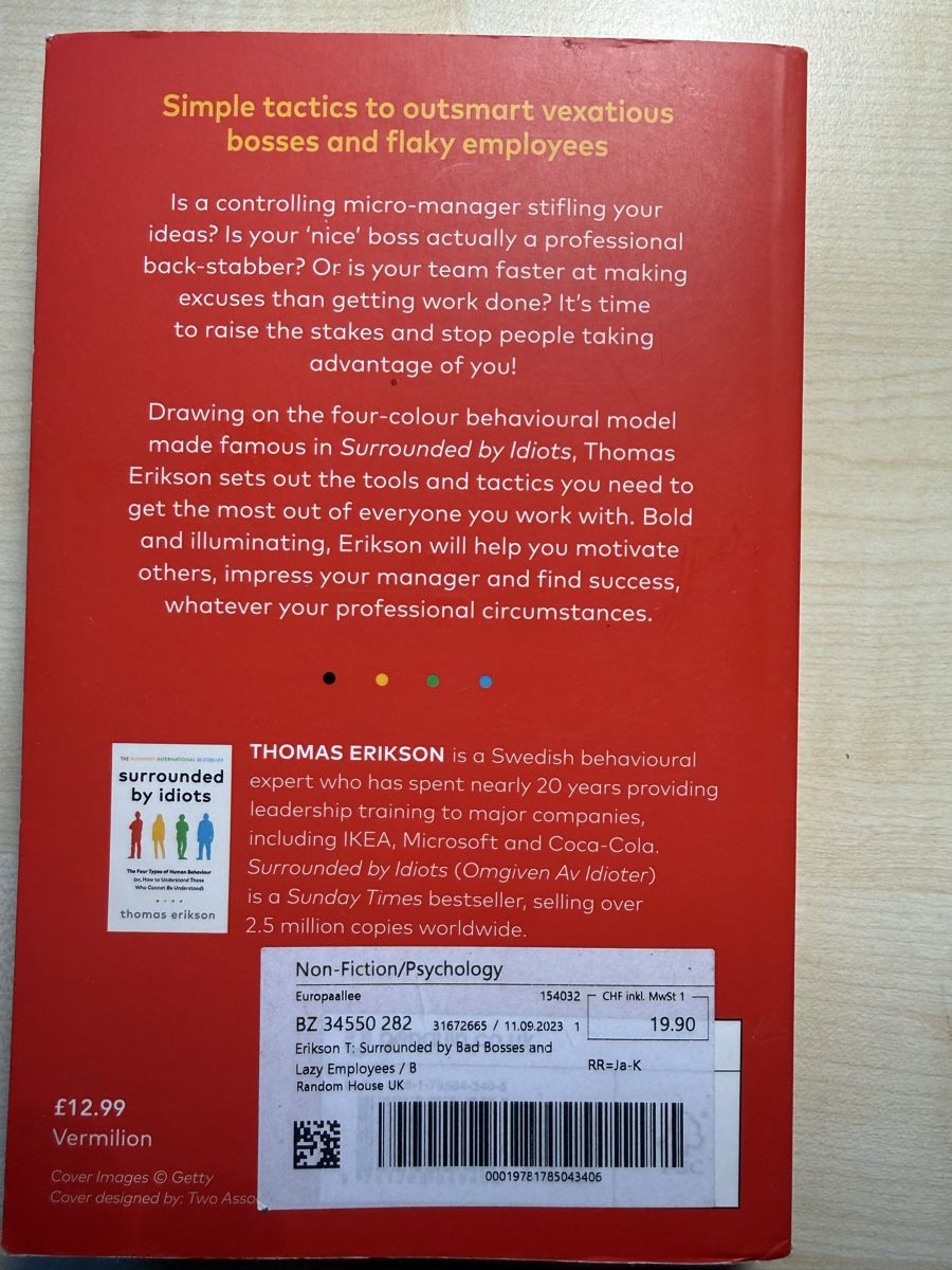 Libri: Book Surrounded by Bad Bosses by Thomas Erikson, Paperback  – Usato da Mühlau venduto da mat_zzj2 1
