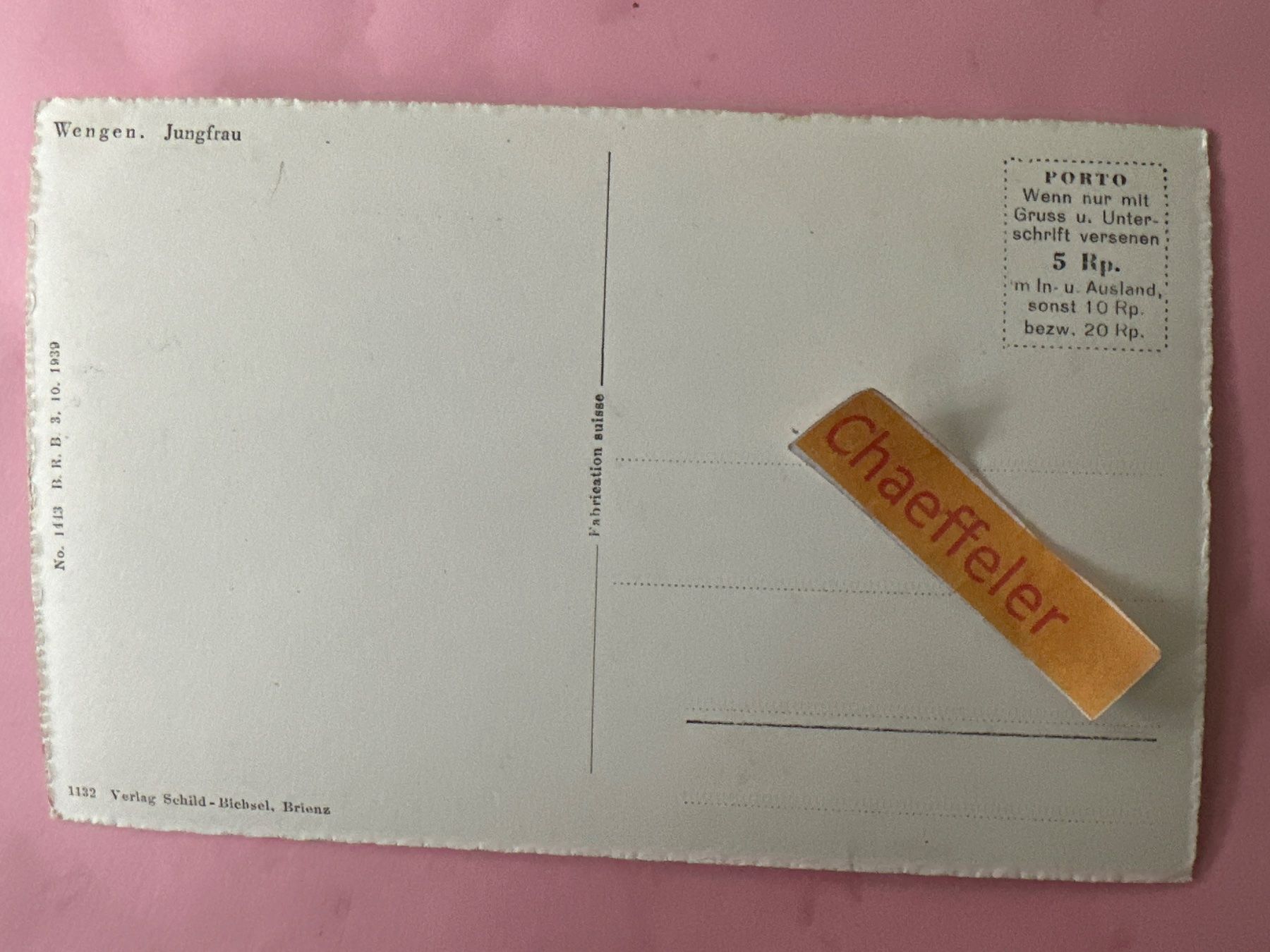 Cartes postales: Wengen, Jungfrau – D'occasion à Zürich par Chaeffeler 1