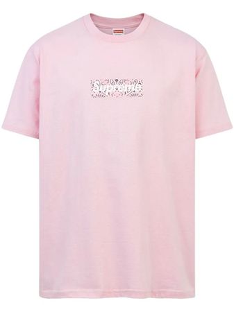 Supreme T-Shirt Bandana Box Logo rosa Grösse M gebraucht