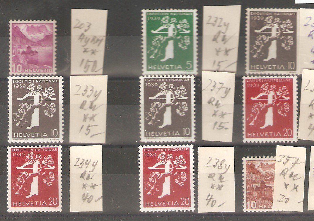 Alle Briefmarken: 9 Rollenmarken ** – Neu (gemäss Beschreibung) aus Lausanne von Whorvath