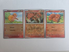 Pokémon Vulpix Reverse Holo Bundle (3 Karten), DE