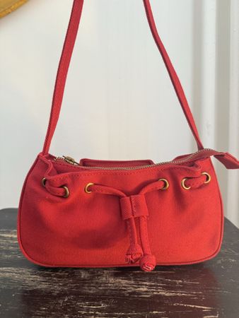Brandy Melville Tasche Rot Baumwolle Y2K Baguette Bag - NEU 