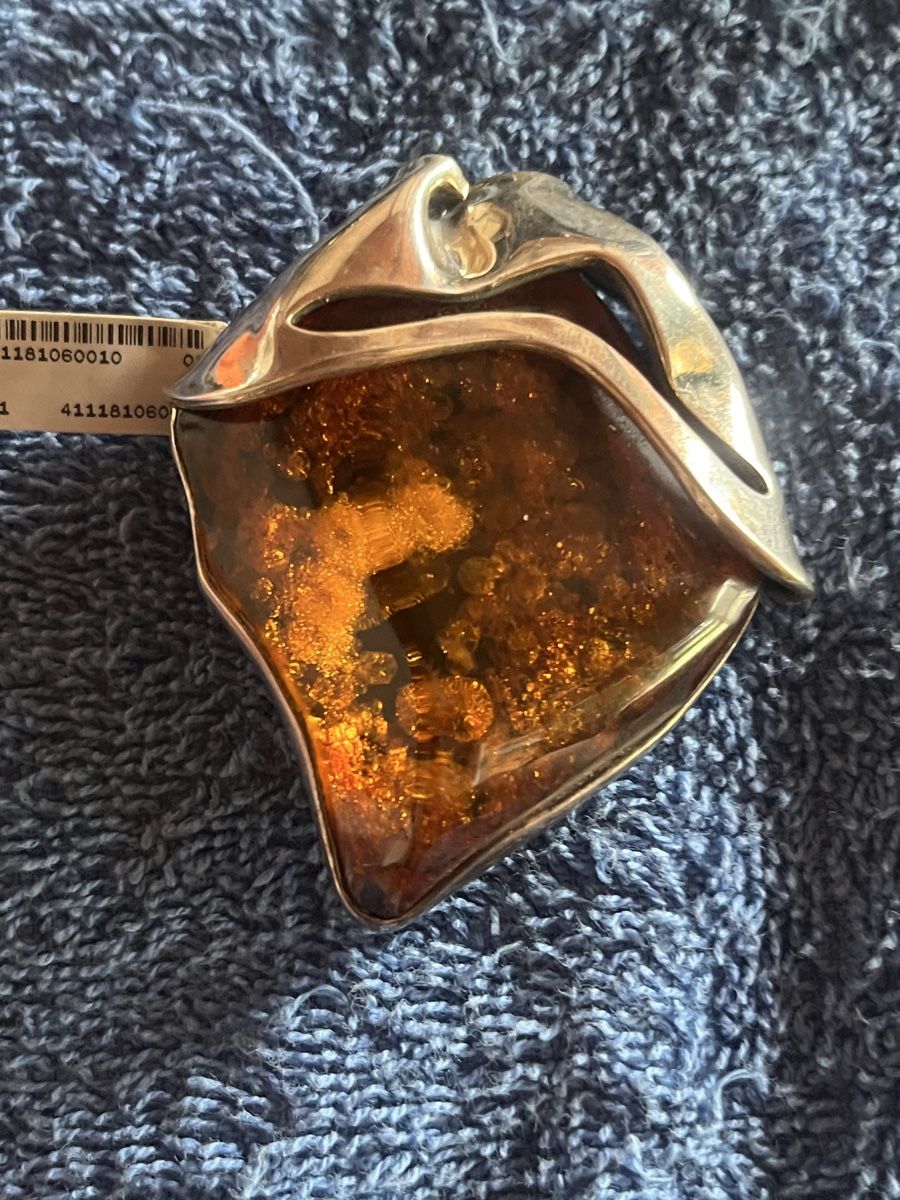 Spille & Fermagli: Anhänger /Brosche Bernstein Silber brosche 6.26 cm neu – Nuovo e nell'imballaggio originale da Bigenthal venduto da Sammler60 8