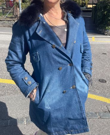 Jeans Parca con pelliccia dentro-M/L-per inverno 👍