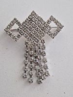 Elegante Brosche aus den 50ziger Jahren, silberfarben