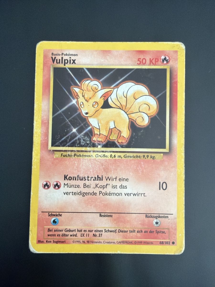 Karten: Pokemon Karte Vulpix Basis Set 68/102 – Gebraucht aus wynigen von Birnenmus