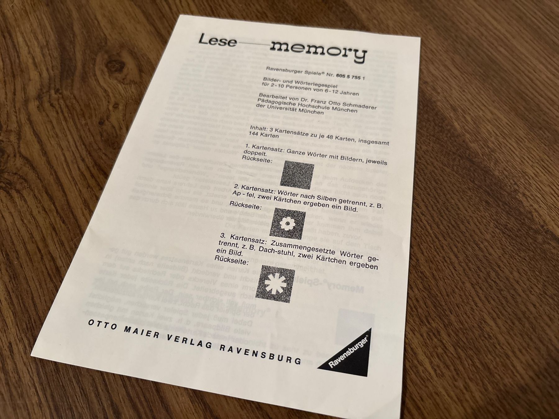 Ravensburger Spiele: Lese-Memory - Spiel von Ravensburger - 1971 – Gebraucht aus Andwil SG von Rainboli 5