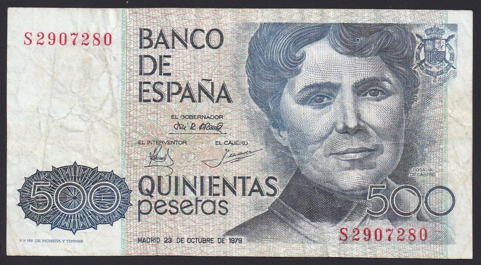 Banconote: Spanien 500 Pesetas 1979 – Usato da Brugg AG venduto da banknoten_muesli