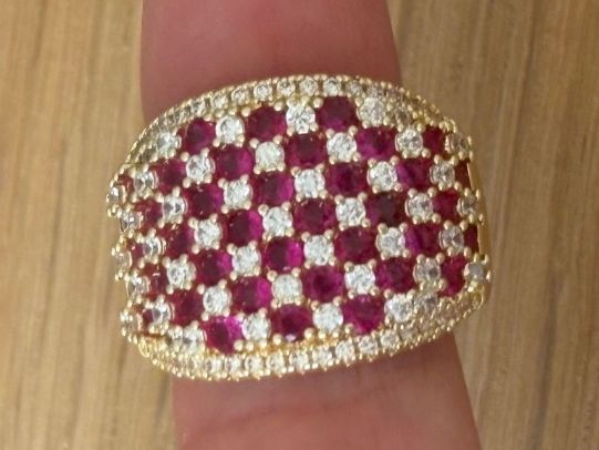 Anelli: Luxus Elegante Gr.19/9 Ring Farbe: Gold/rot – Nuovo (secondo la descrizione) da Biel-Bienne venduto da Roserosse13 9