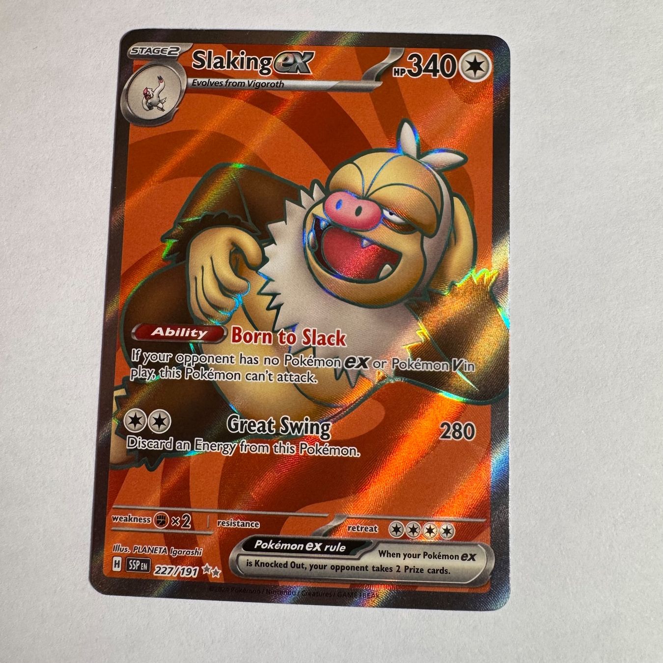 Pokémon Carte collezionabili: Pokémon SSP - Slaking Ex - 227 / 191 - ENG – Nuovo (secondo la descrizione) da Staad SG venduto da miaCards