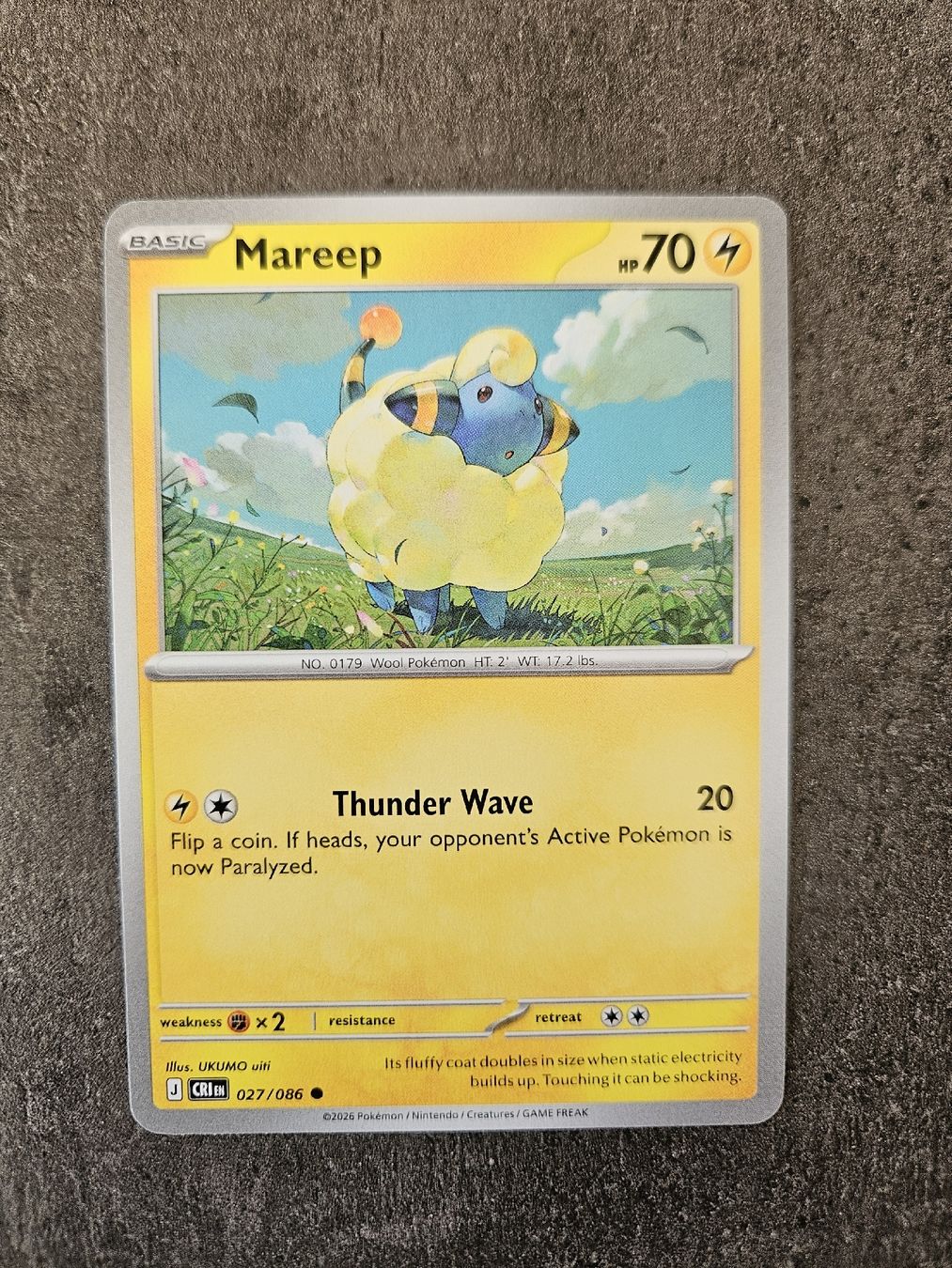 Pokémon Carte collezionabili: Mareep CRI EN 027/086 – Nuovo (secondo la descrizione) da Aarau venduto da san_pb85