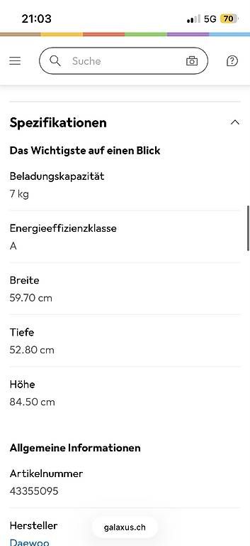 Waschmaschinen: DAEWOO WASCHMASCHIENE – Neu und originalverpackt aus Basel von Eidechse32 2