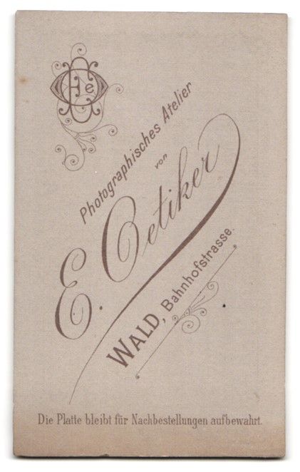 Fotografie & Manifesti: Fotografie E. Oetiker, Wald, Bahnhofstra – Usato da Berlin venduto da bartko-reher 1