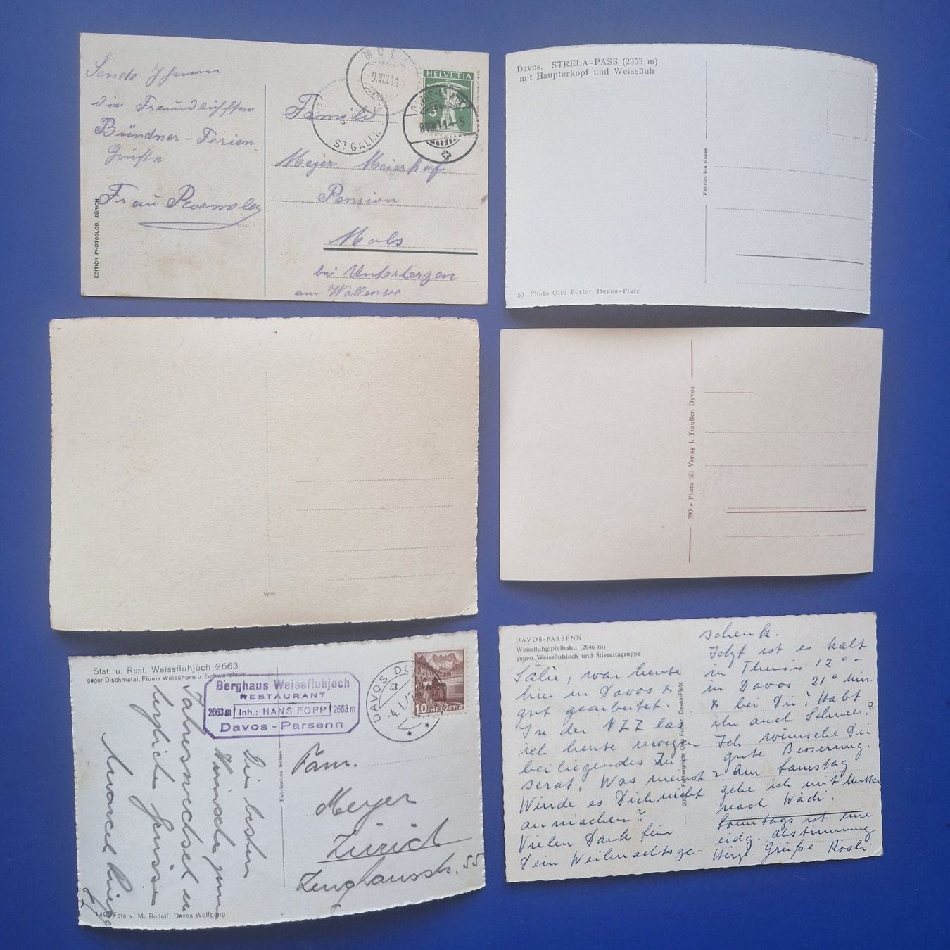 Cartes postales: 6 alte Ansichtskarten von Davos Graubünden – D'occasion à Flums par Guscha1 1