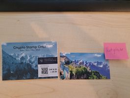 Liechtenstein Crypto Stamp CHLI Blau ** Kuhglocke