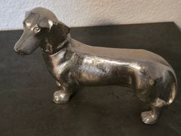 Dackel Figur aus Metall – schwere Tierfigur – Vintage