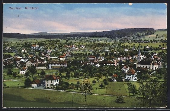 Cartes postales: AK Menziken, Mitteldorf mit Kirche – D'occasion à Berlin par bartko-reher