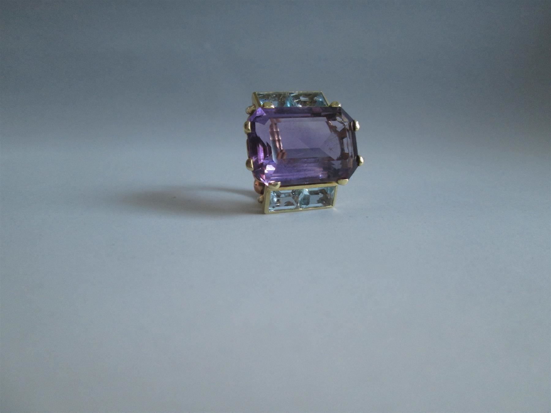 Anelli: Ring / 750 Gold / Amethyst + Aquamarin – Usato da Rapperswil SG venduto da designandmore