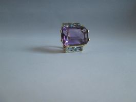 Ring / 750 Gold / Amethyst + Aquamarin