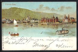Litho Zürich, Ortsansicht, Zürich-See 